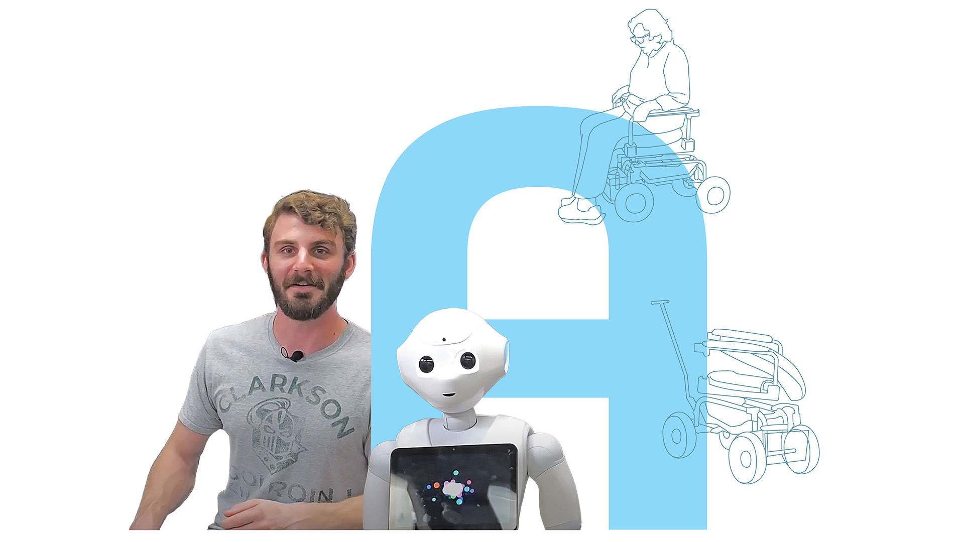 Etudiant de Clarkson AIDFab avec le robot Pepper > La Fondation Dassault Systèmes